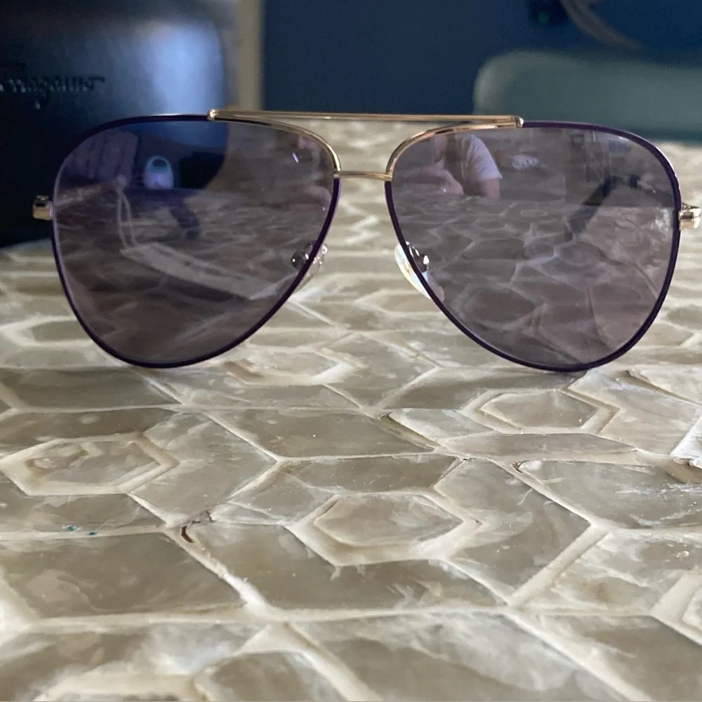 NEW!  Salvatore Ferragamo 60mm Aviator Sunglasses in ‘Quartz Sat’